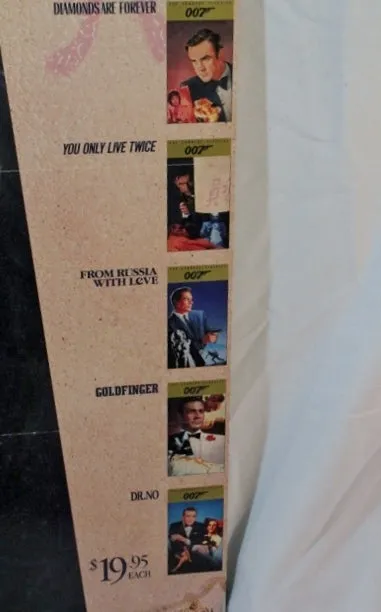 1988 JAMES BOND 007 Promotional Video Store Movie Poster Board Sean Connery 35"