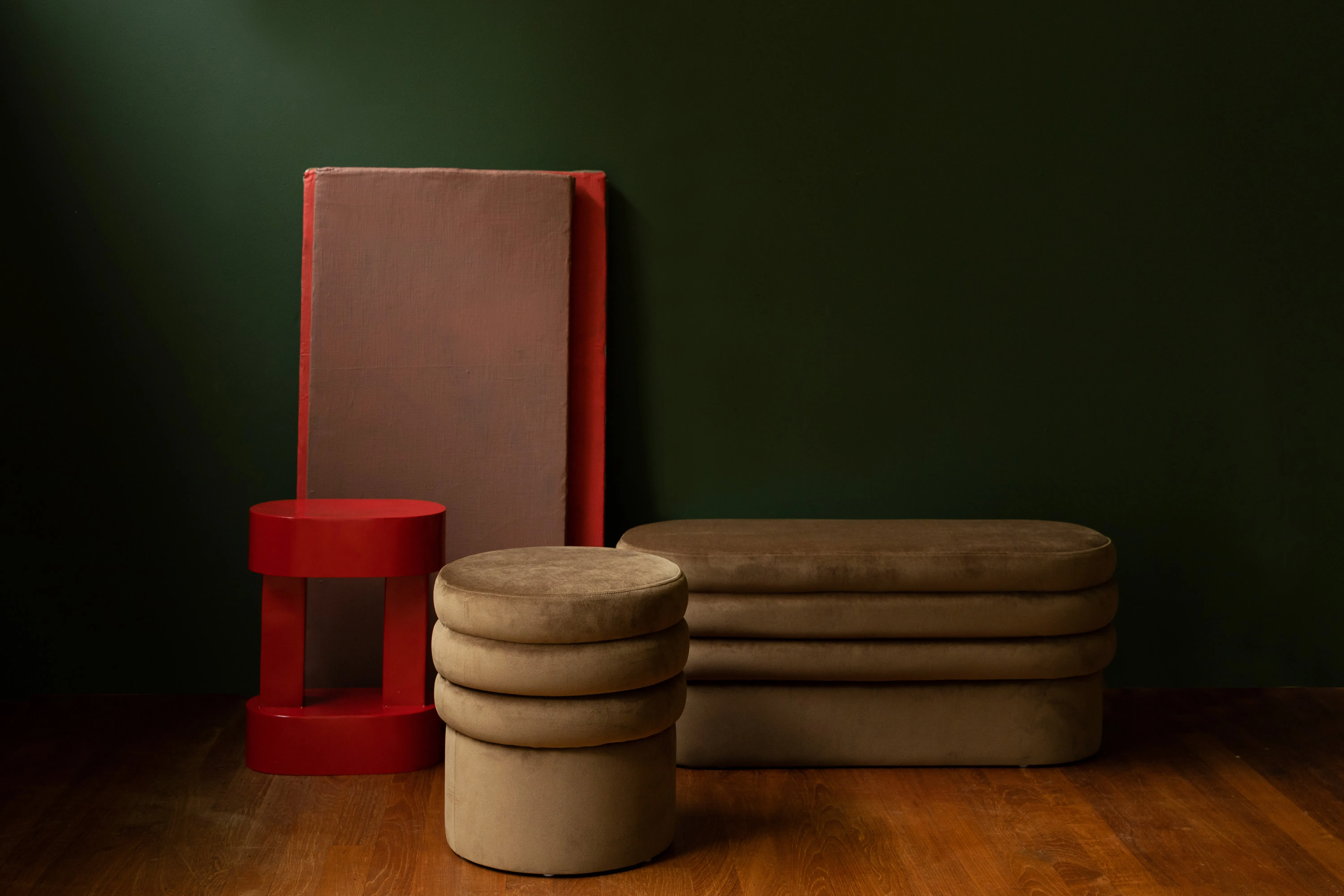 Aditi Velvet Stool/ Pouf Bench