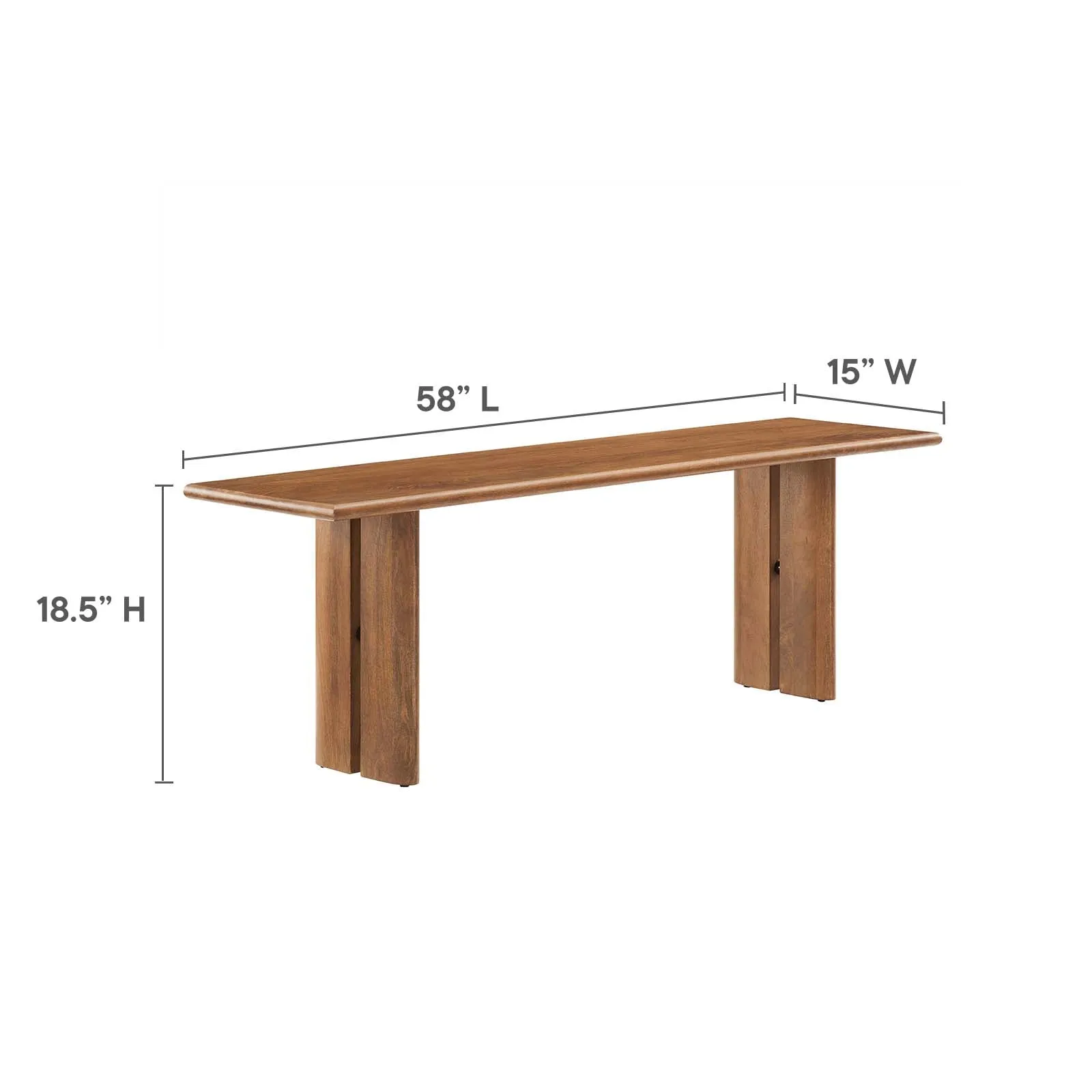 Amistad 58" Wood Bench by Modway