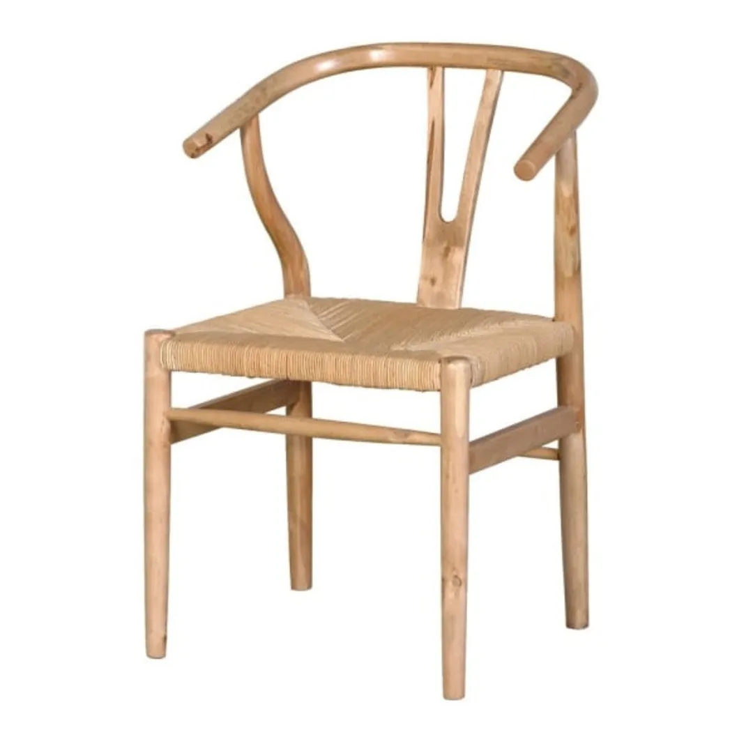 Antiqued Oak Wishbone Open Back Chair