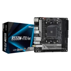 ASRock B550M-ITX/AC AMD AM4 Mini-ITX Motherboard with PCIe 4.0 Hyper M.2 and Dual Band WiFi