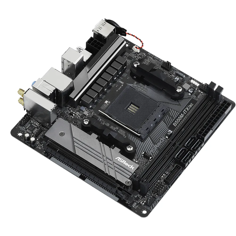 ASRock B550M-ITX/AC AMD AM4 Mini-ITX Motherboard with PCIe 4.0 Hyper M.2 and Dual Band WiFi