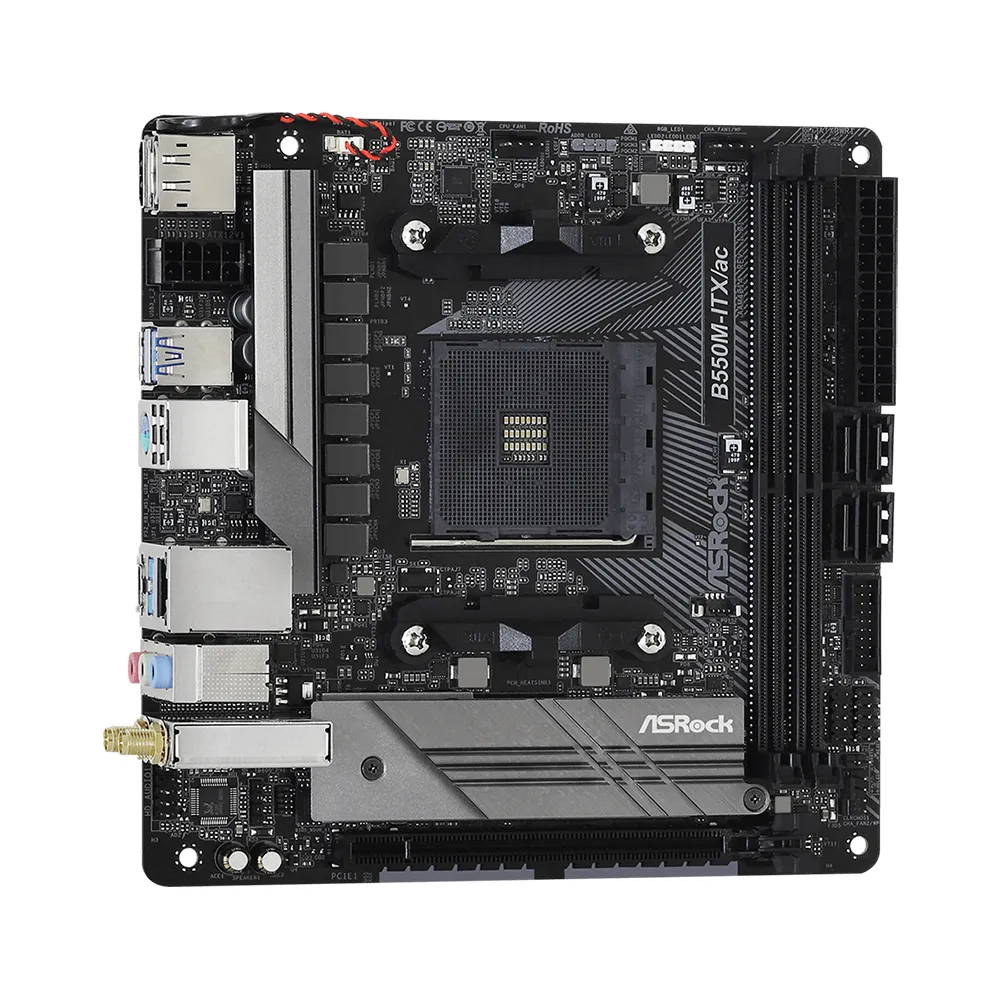 ASRock B550M-ITX/AC AMD AM4 Mini-ITX Motherboard with PCIe 4.0 Hyper M.2 and Dual Band WiFi