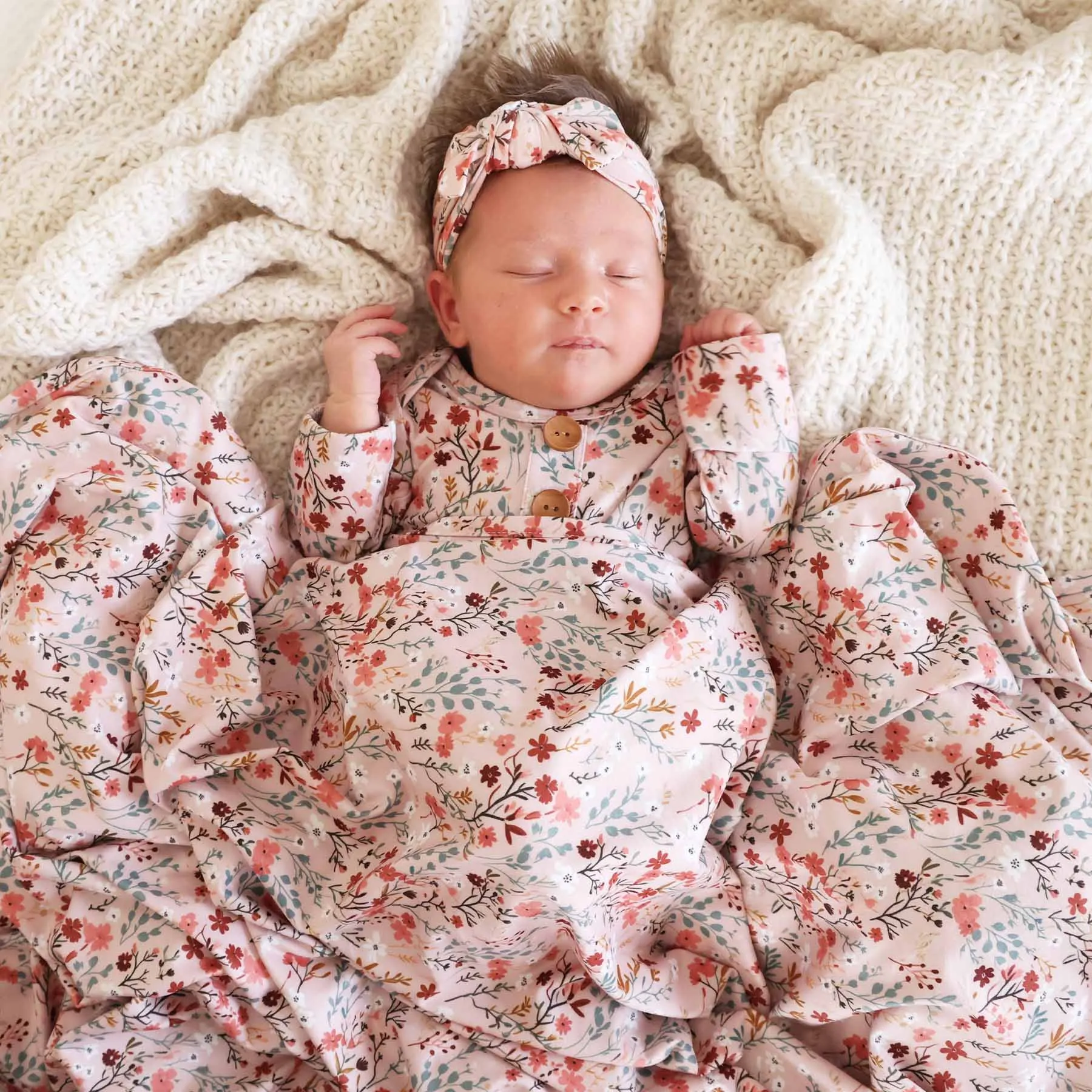 Autumn Blooms Oversized Swaddle Blanket