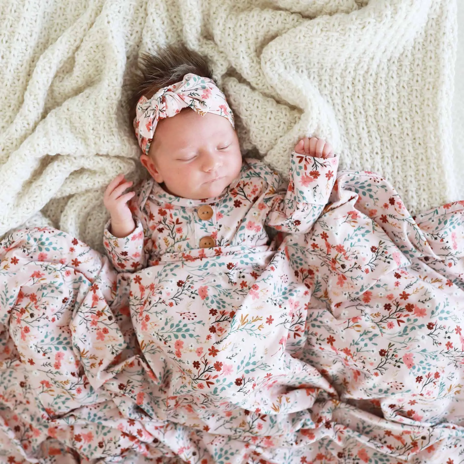 Autumn Blooms Oversized Swaddle Blanket