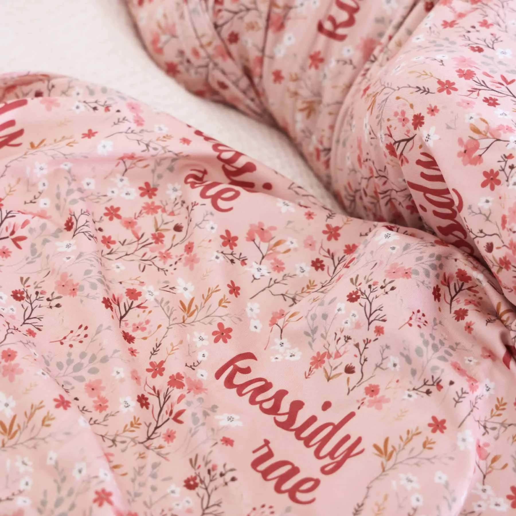 Autumn Blooms Personalized Swaddle Blanket