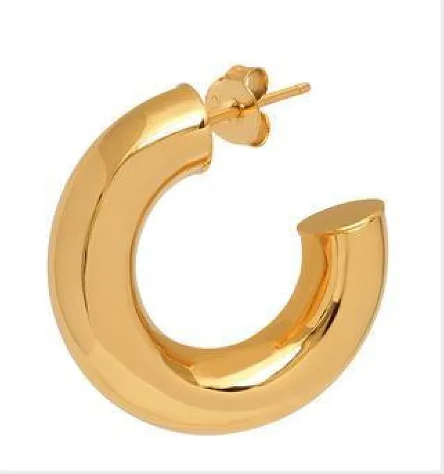 Bold, Chunky Gold Hoops - Large (Butterfly   Post)