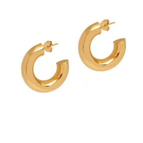 Bold, Chunky Gold Hoops - Large (Butterfly   Post)