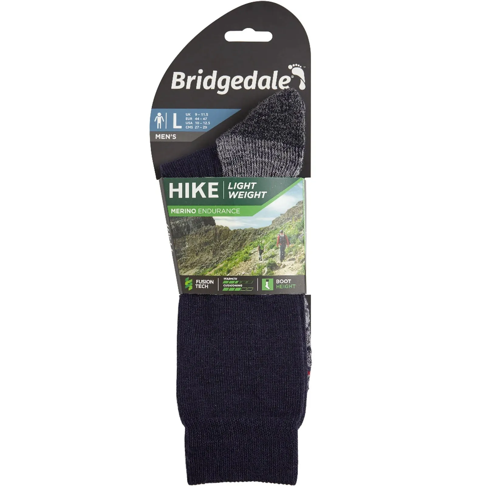 Bridgedale Mens Hike Lightweight Merino Performance Socks - Petrol/Navy