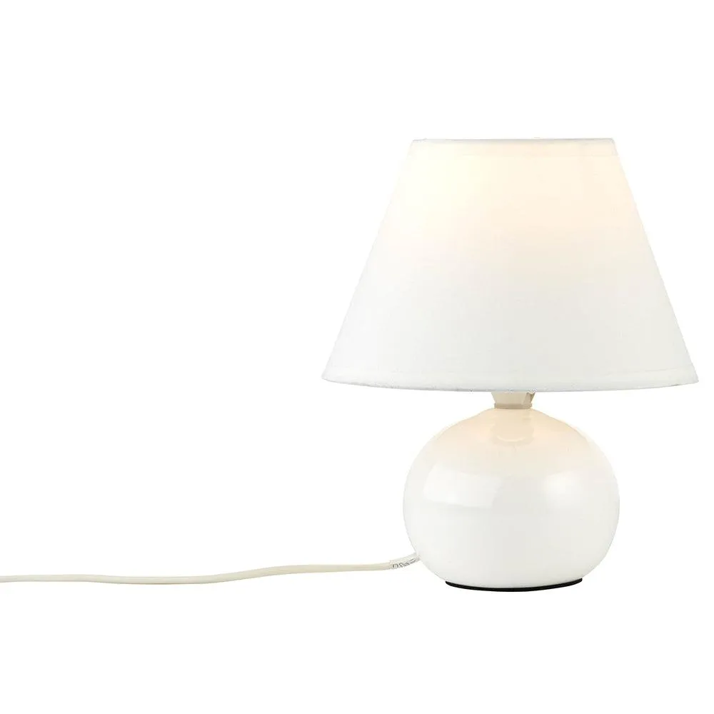 Brilliant 1 Light 40W Primo Table Lamp - White | A-61047/05