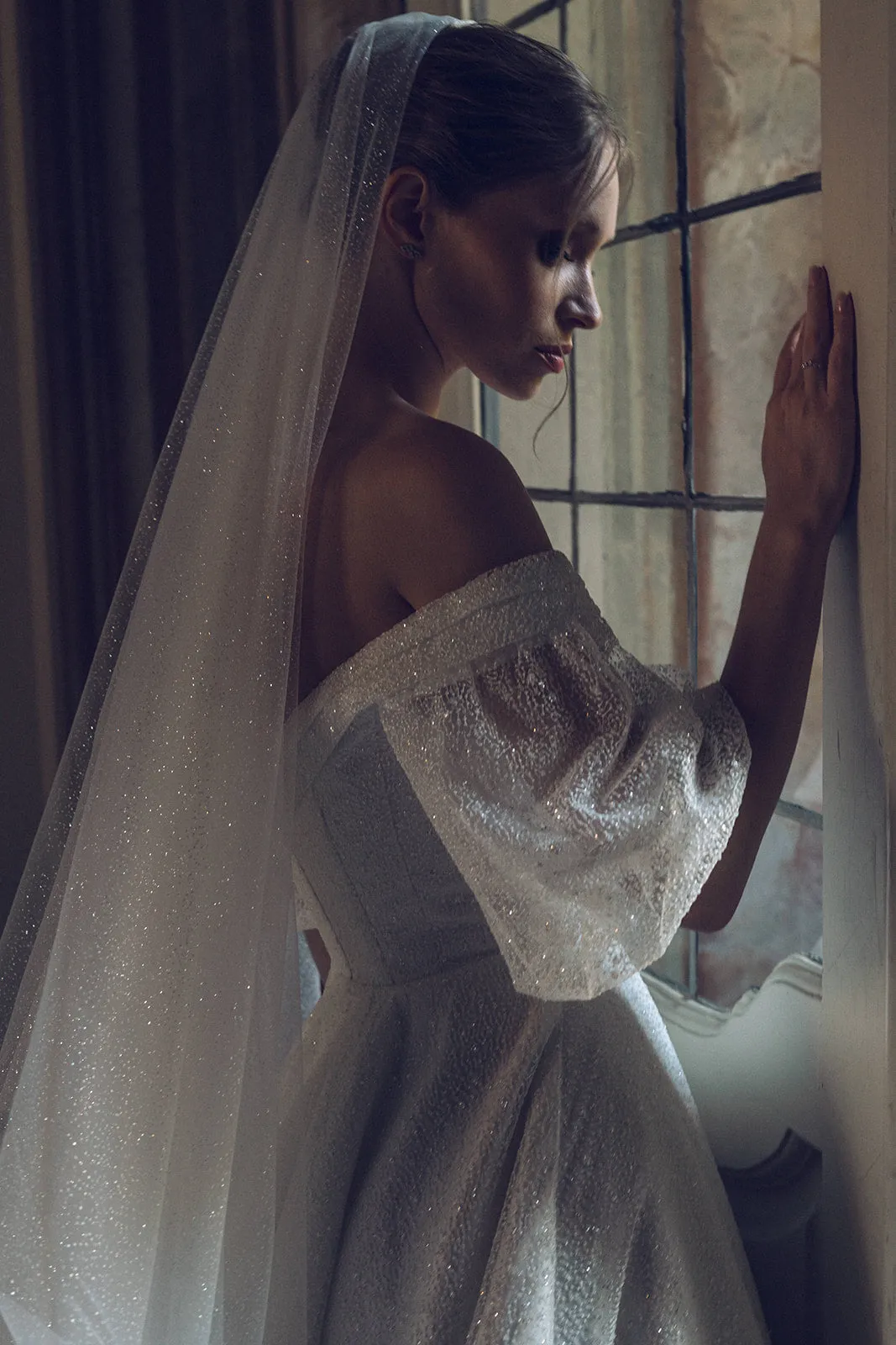 CAPELLA | Sparkling Wedding Veil with Blusher