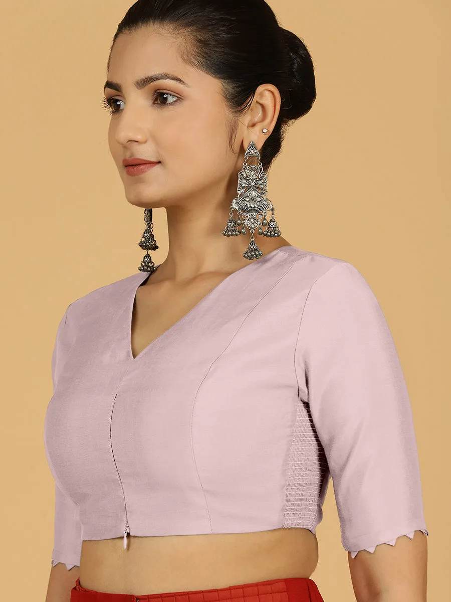 Divya x Rozaana | Elbow Sleeves Saree Blouse in Lilac