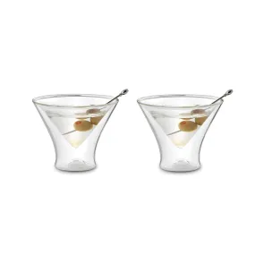 Double Wall Martini Glasses, Set of 2