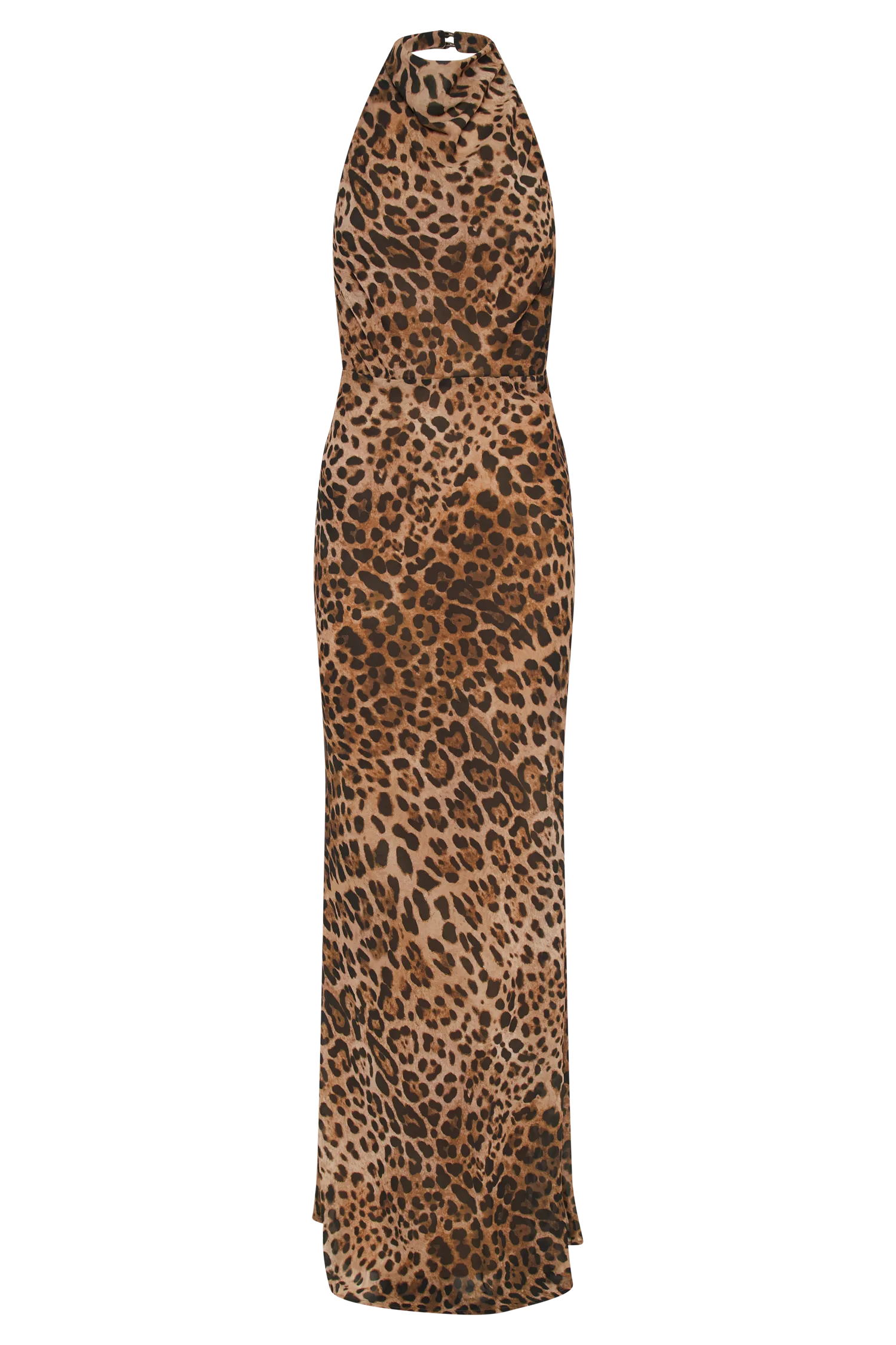 Estella Chiffon Cowl Maxi Dress - Leopard Print