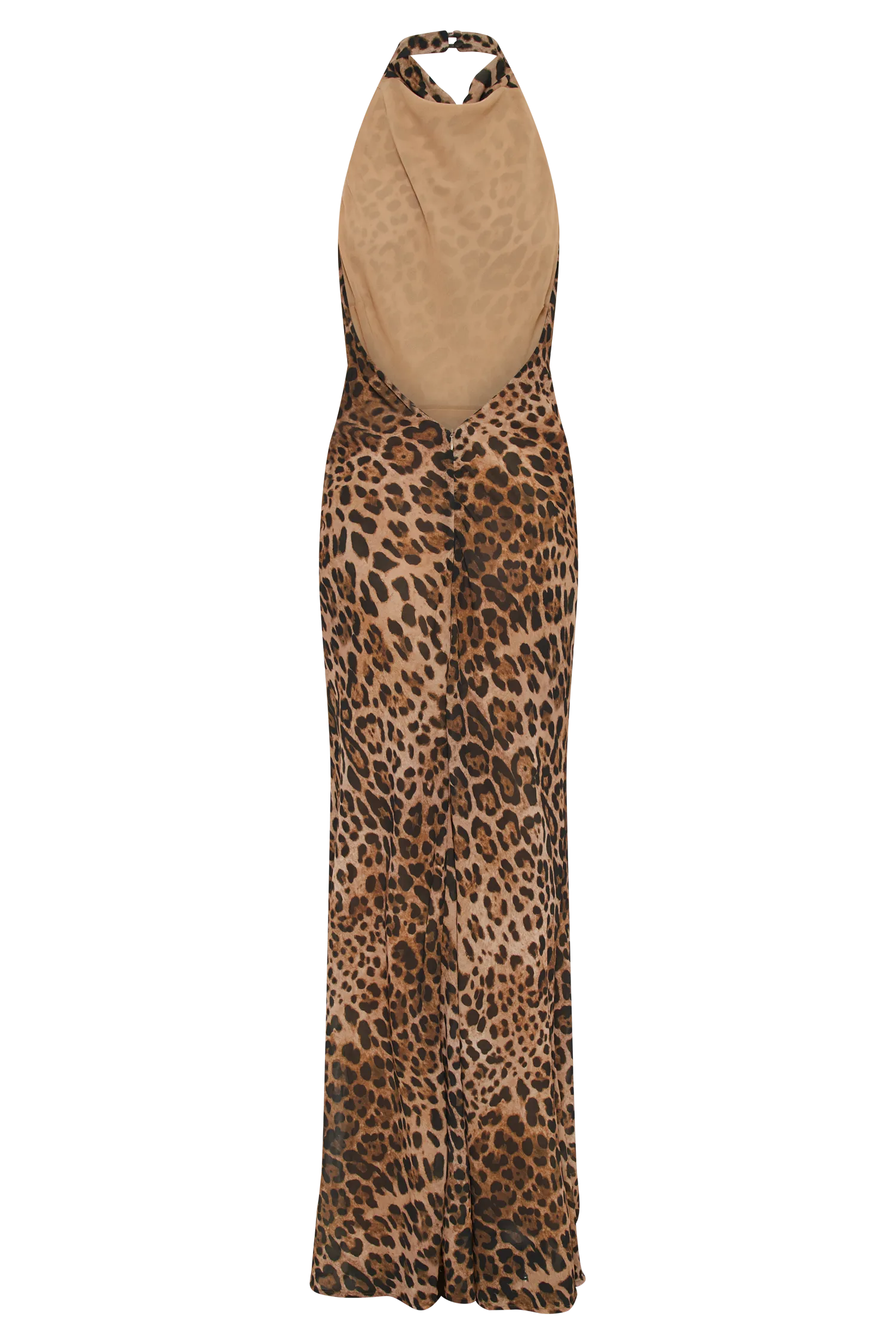 Estella Chiffon Cowl Maxi Dress - Leopard Print