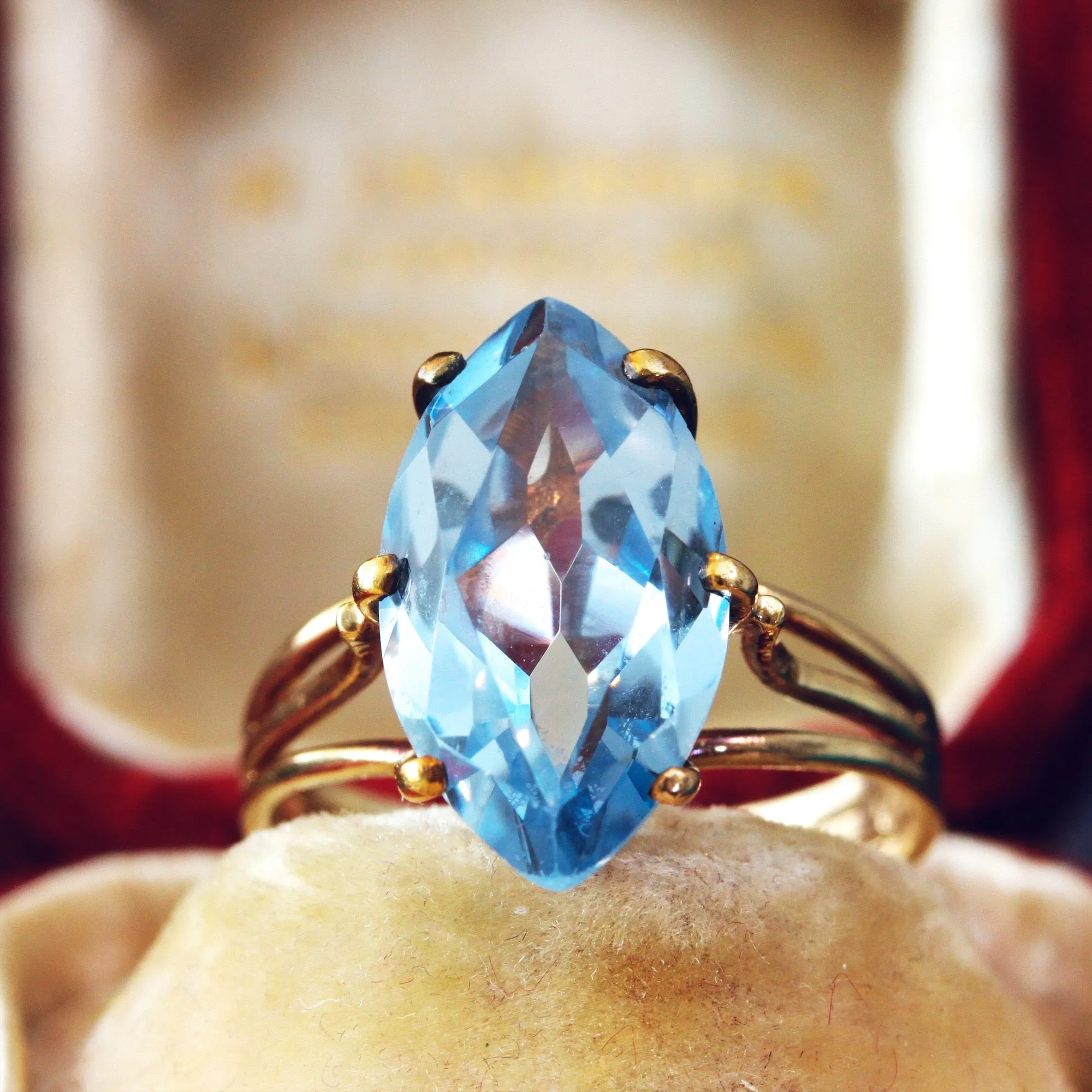 Fabulous Vintage Blue Spinel Cocktail Ring