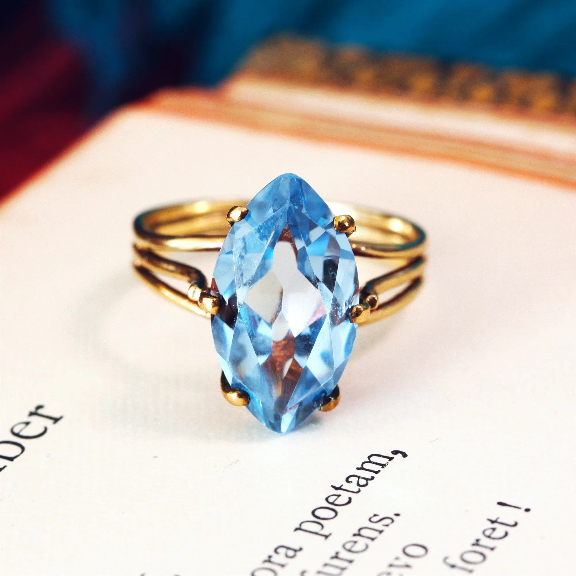 Fabulous Vintage Blue Spinel Cocktail Ring