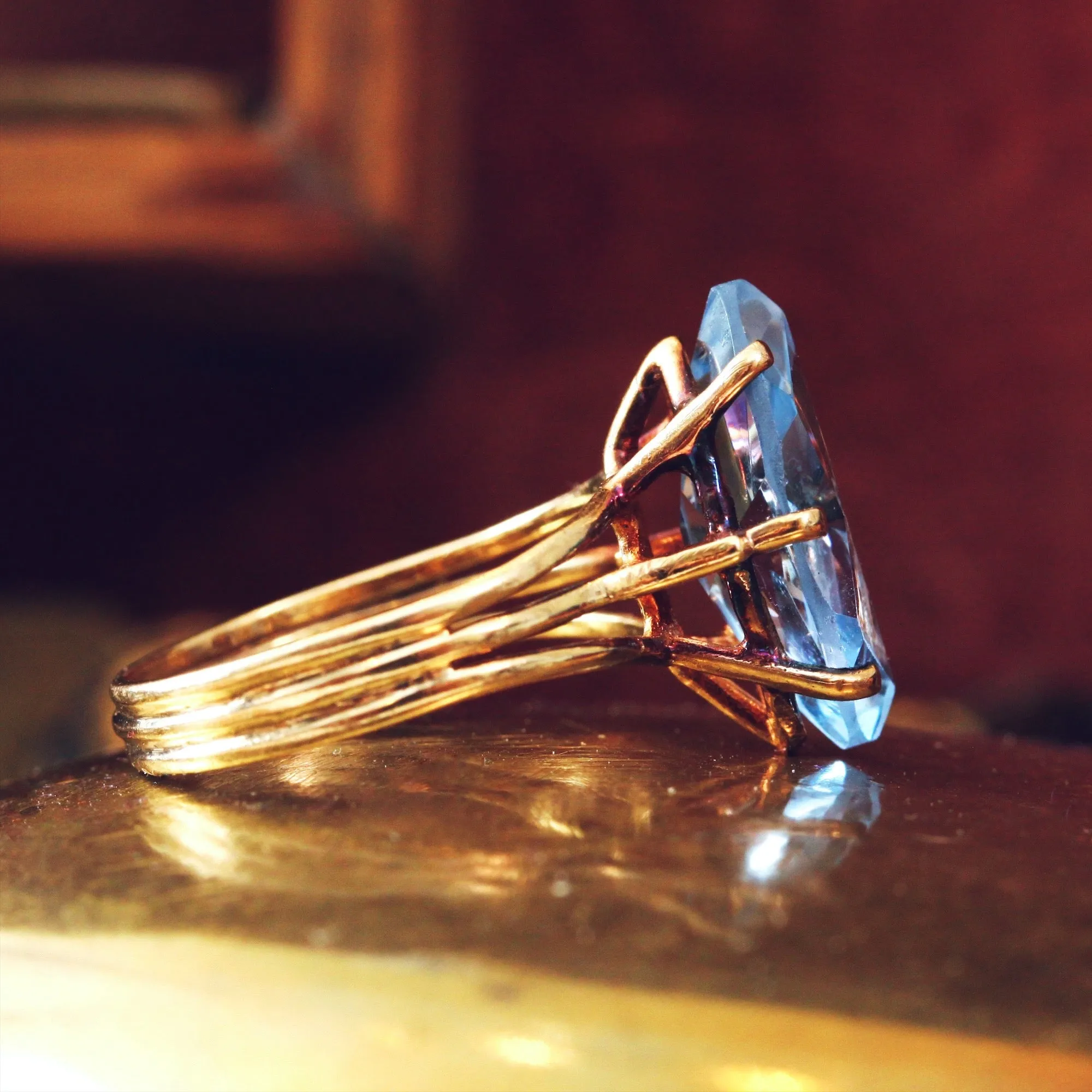 Fabulous Vintage Blue Spinel Cocktail Ring