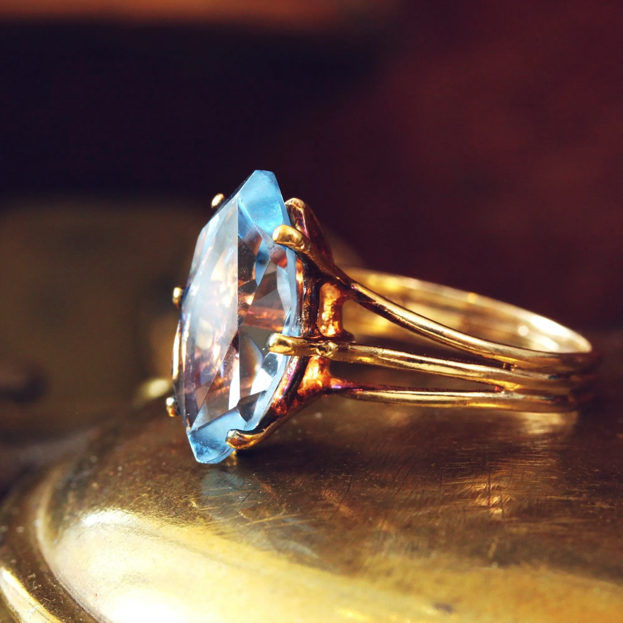 Fabulous Vintage Blue Spinel Cocktail Ring