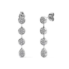 Gold and Diamond Pave Drop Earrings