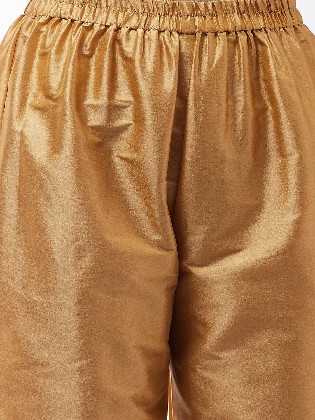 Golden Silk Pant With Gota Work