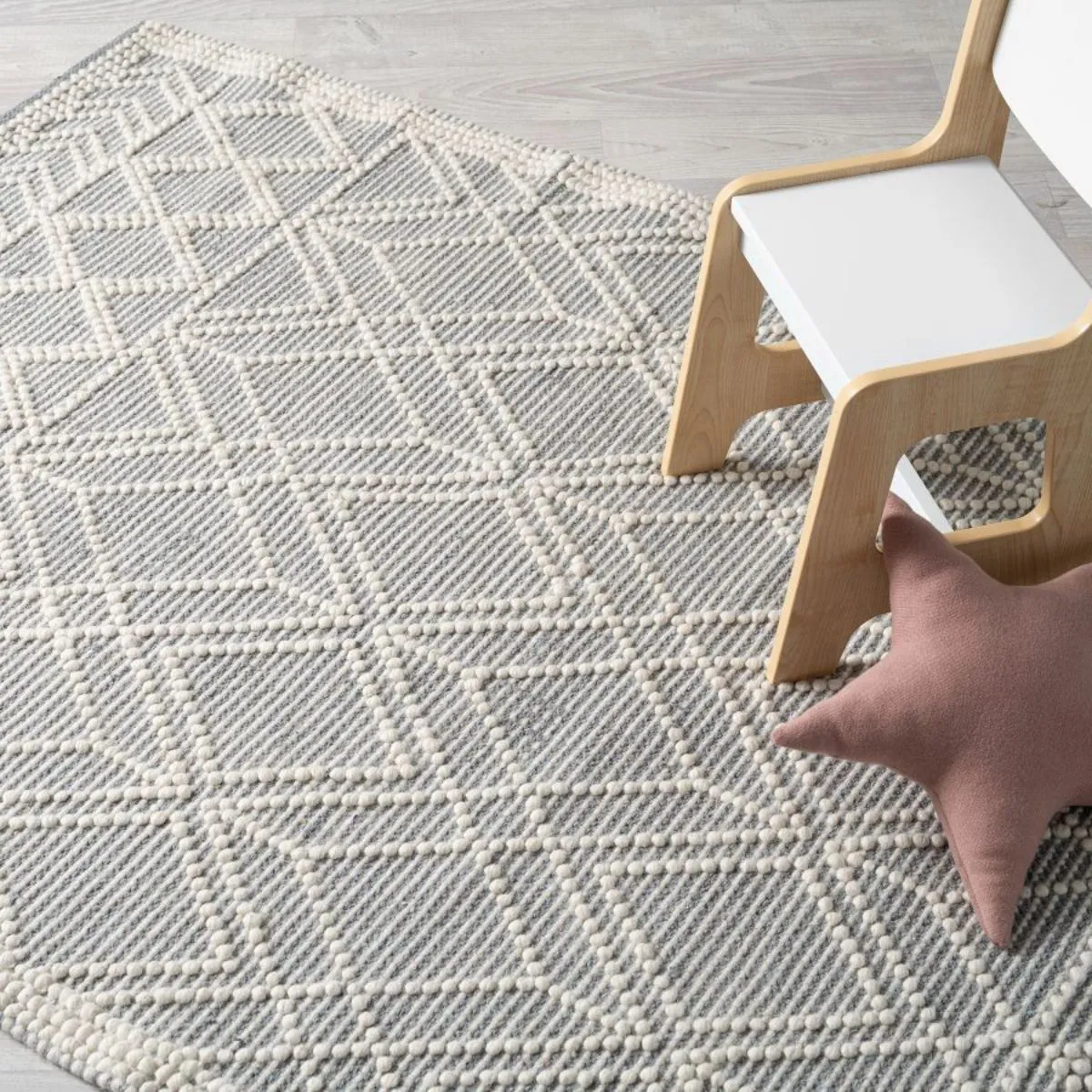 Greta Floor Rug - Natural/Grey - Large