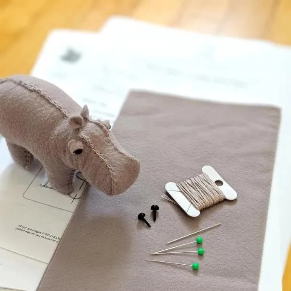 Hand Stitched House Hippo DIY Kit