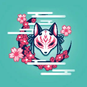 Kitsune Mask Pixel Art