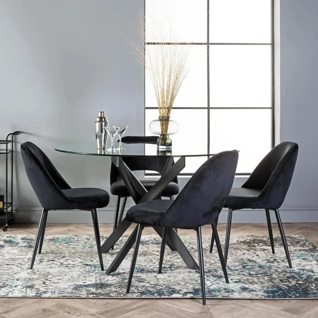 LEN ROUND 10mm GLASS TOP DINING TABLE