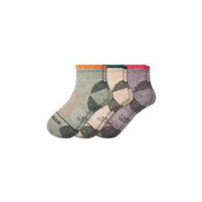 Men's Merino Wool Blend Hiking Quarter Sock 3-Pack