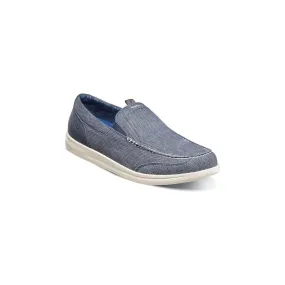 Nunn Bush Brewski Canvas Moc Toe Venetian Slip On Shoes Navy 85028-410