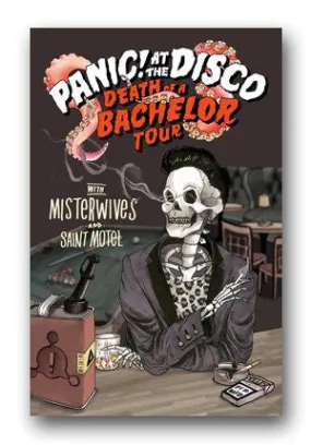 PANIC AT THE DISCO POSTER - 2017 DEATH OF A BACHELOR TOUR ADMAT