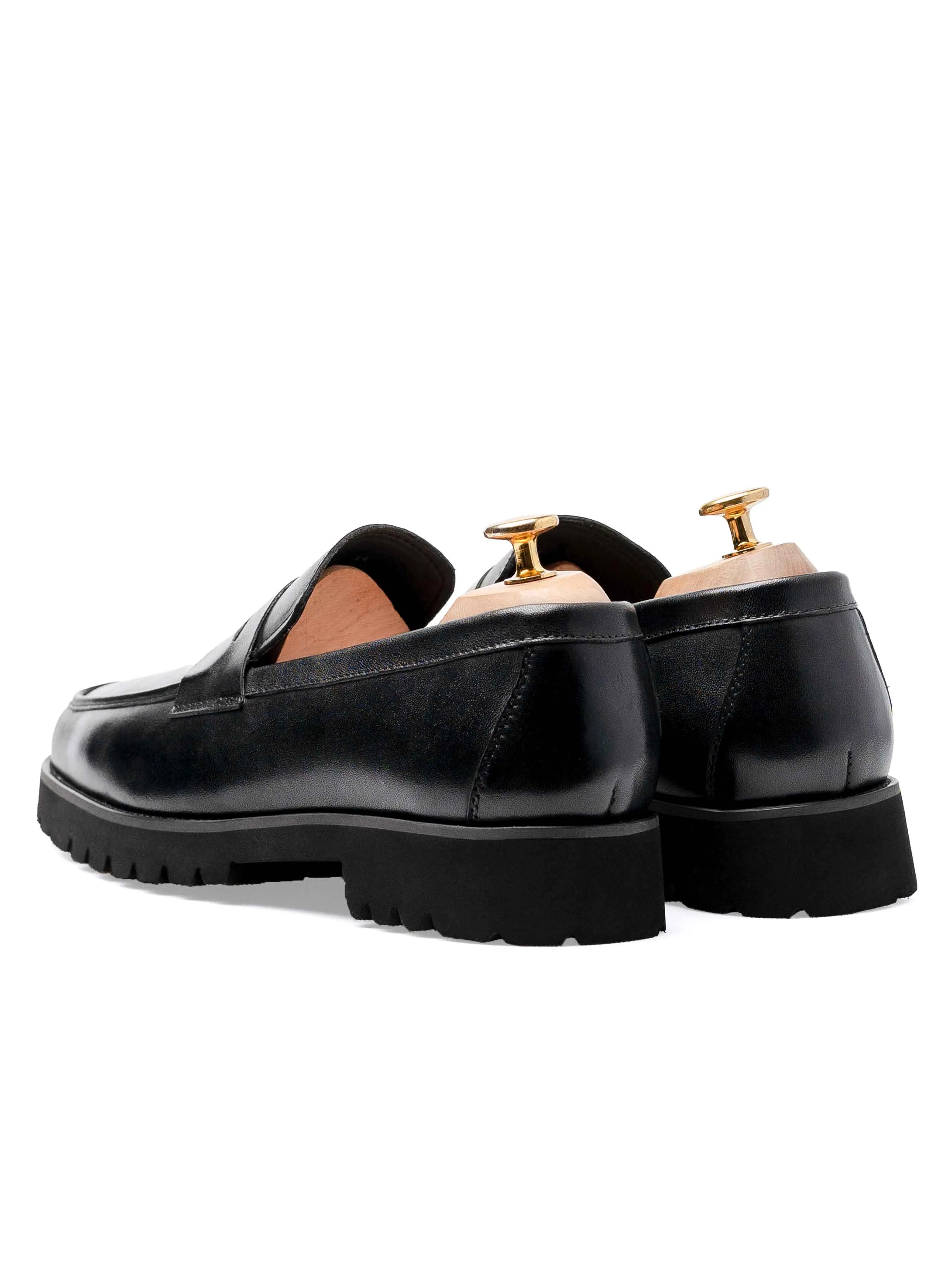 Penny Loafer - Black Leather (Eva Combat)