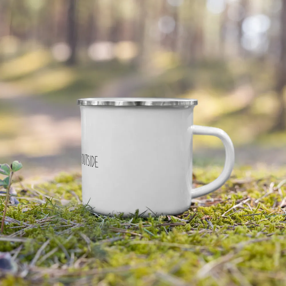 "I Am Happier Outside" Enamel Mug