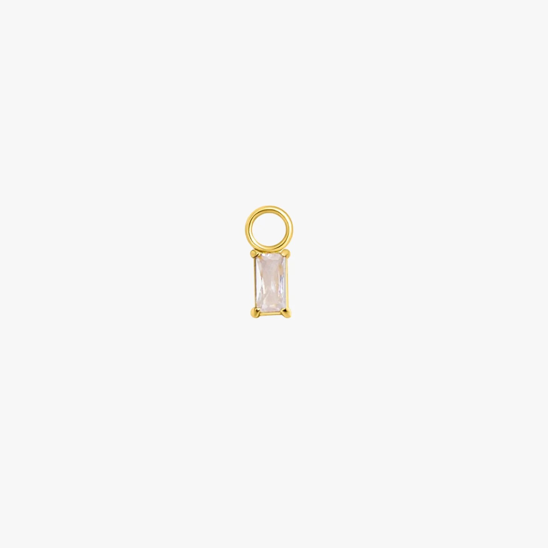 Rectangle Hoop Charms in Gold