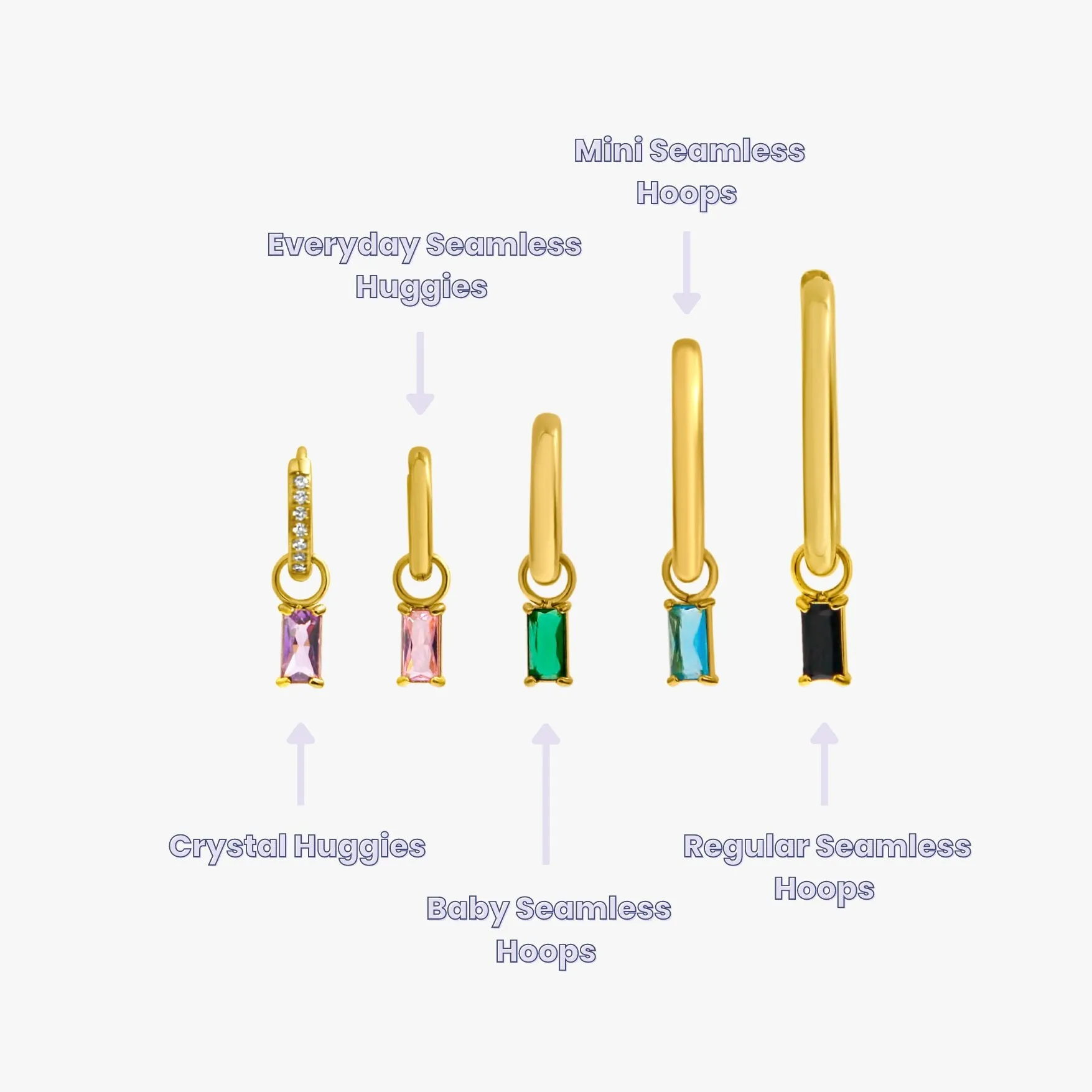 Rectangle Hoop Charms in Gold