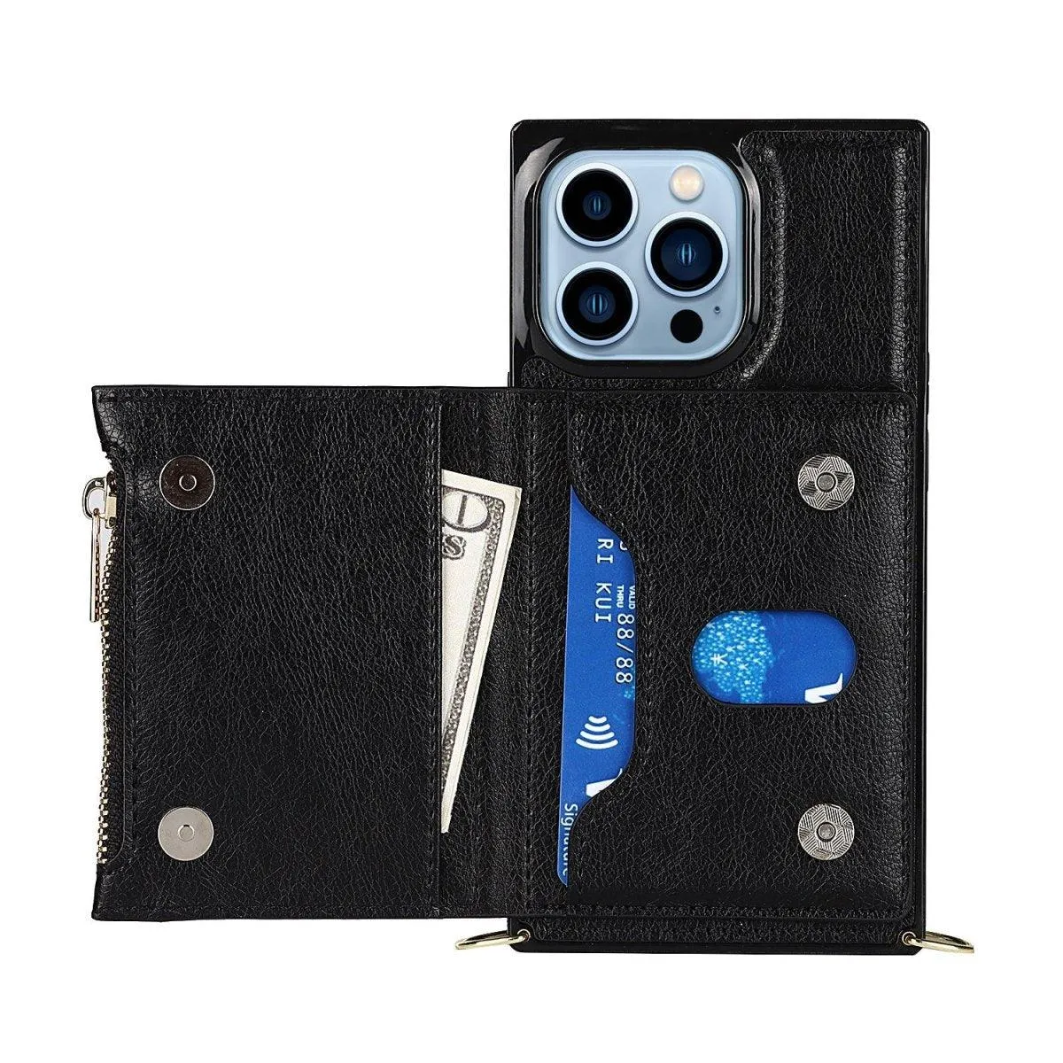 Regno Leather Zipper Wallet iPhone Case with Card Holder