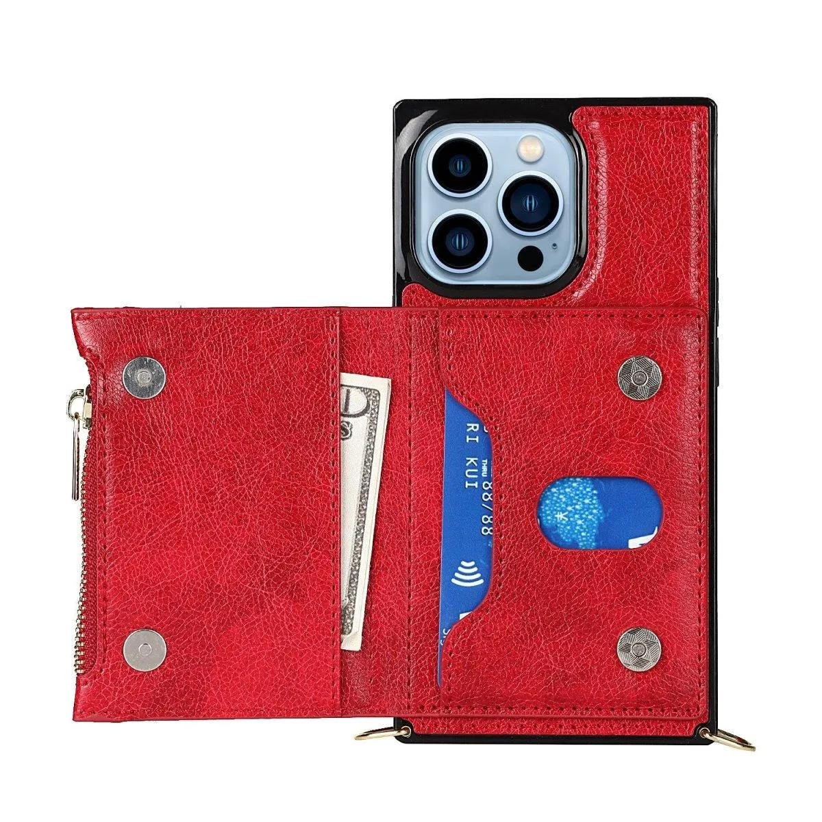 Regno Leather Zipper Wallet iPhone Case with Card Holder