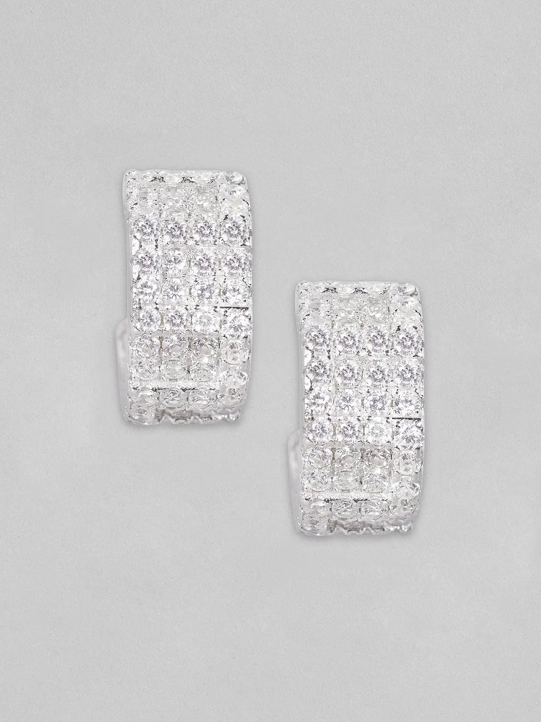 Rubans 925 Silver The Broad Glittering Hoops Earrings