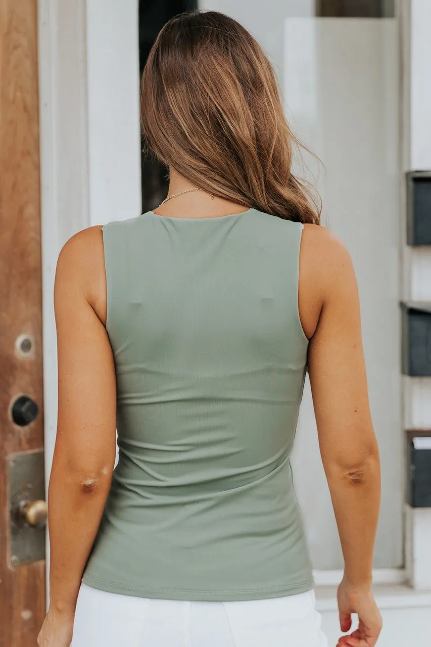 Sage Green Seamless Contouring Tank - FINAL SALE