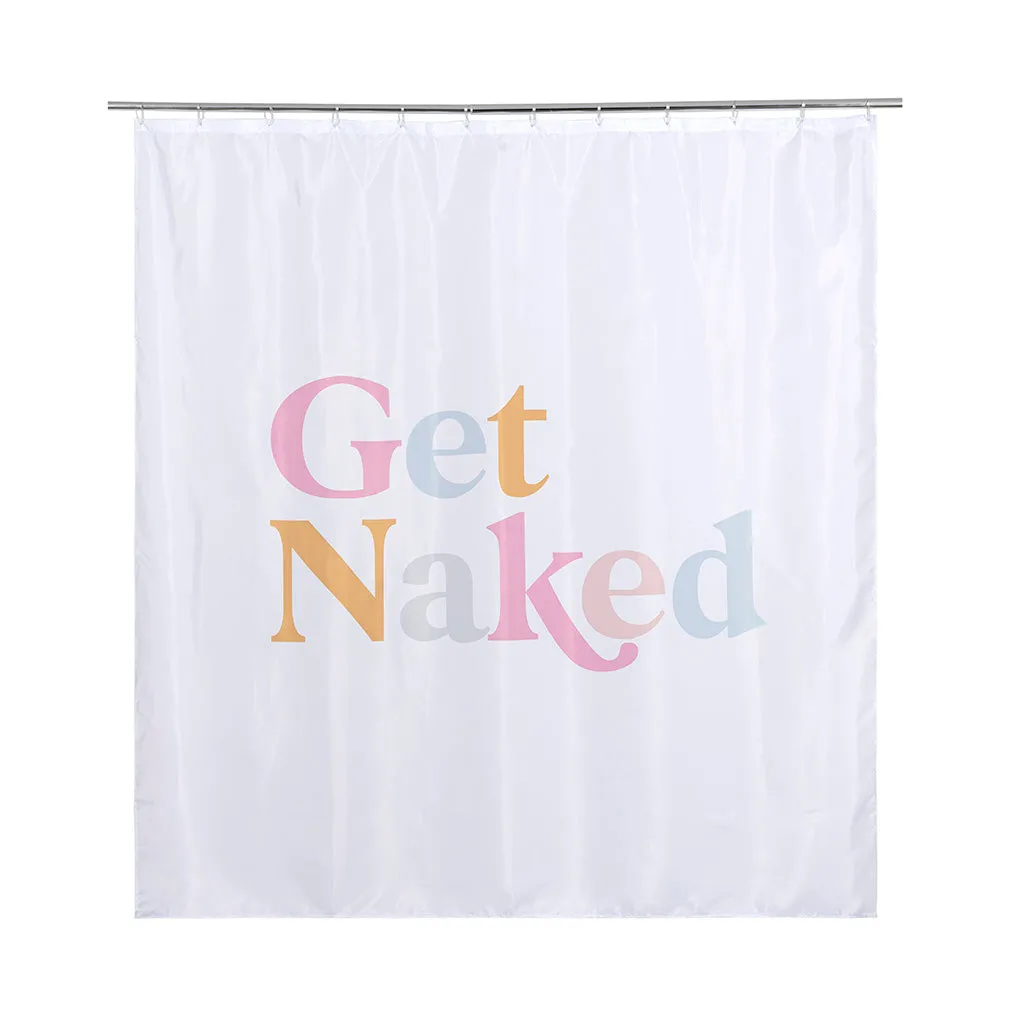 Shiraleah "Get Naked" Shower Curtain, White - FINAL SALE ONLY