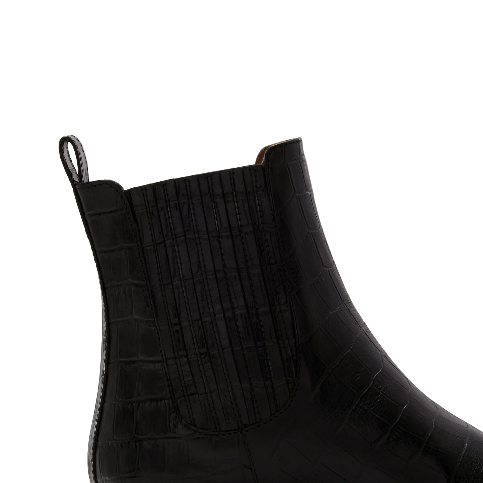 Vendôme Chey croco black calfskin leather chelsea boots