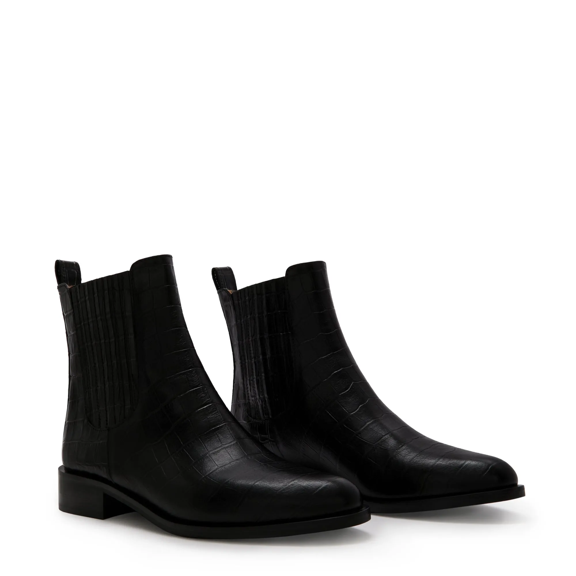 Vendôme Chey croco black calfskin leather chelsea boots