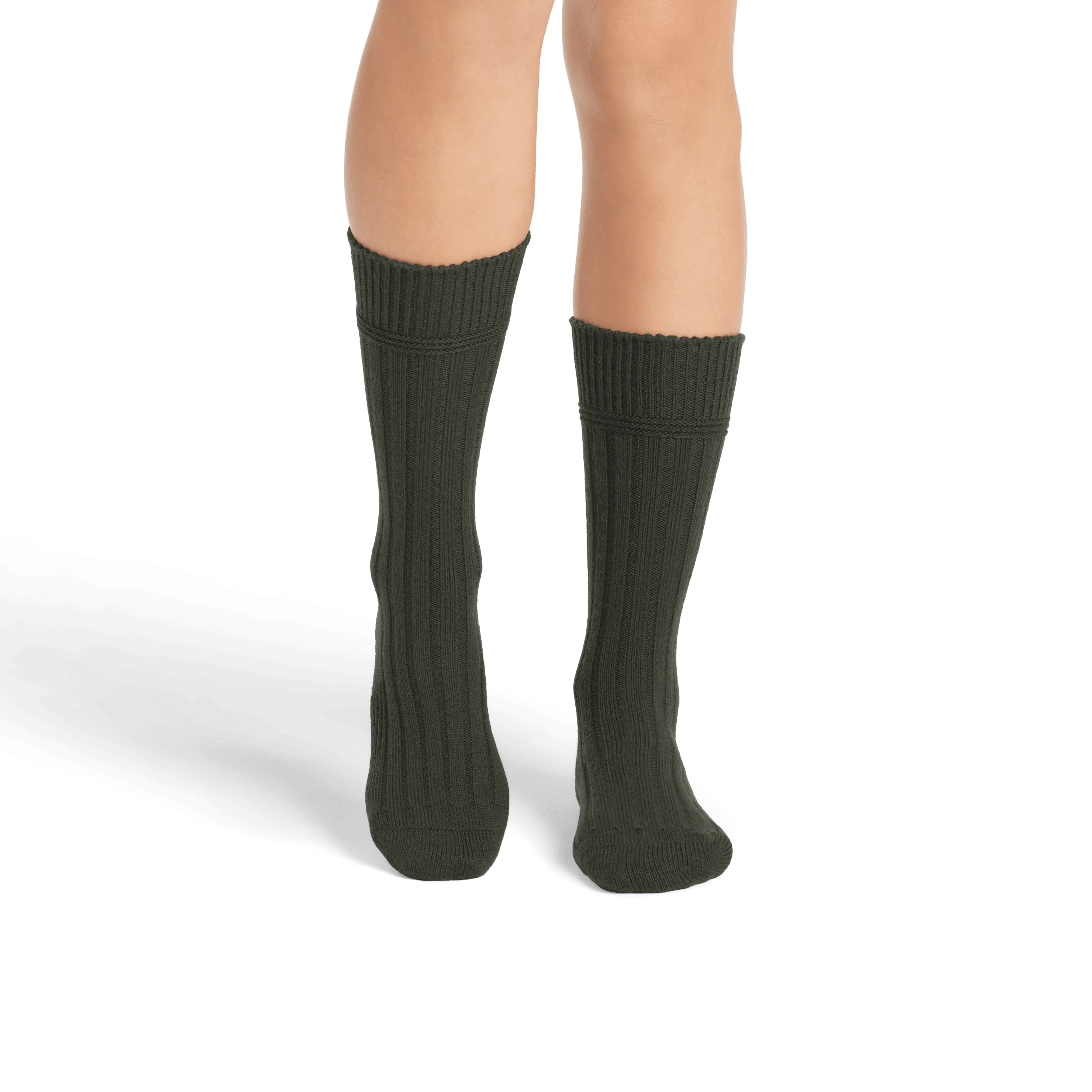 Women's Merino Cashmere Blend Rib Calf Socks