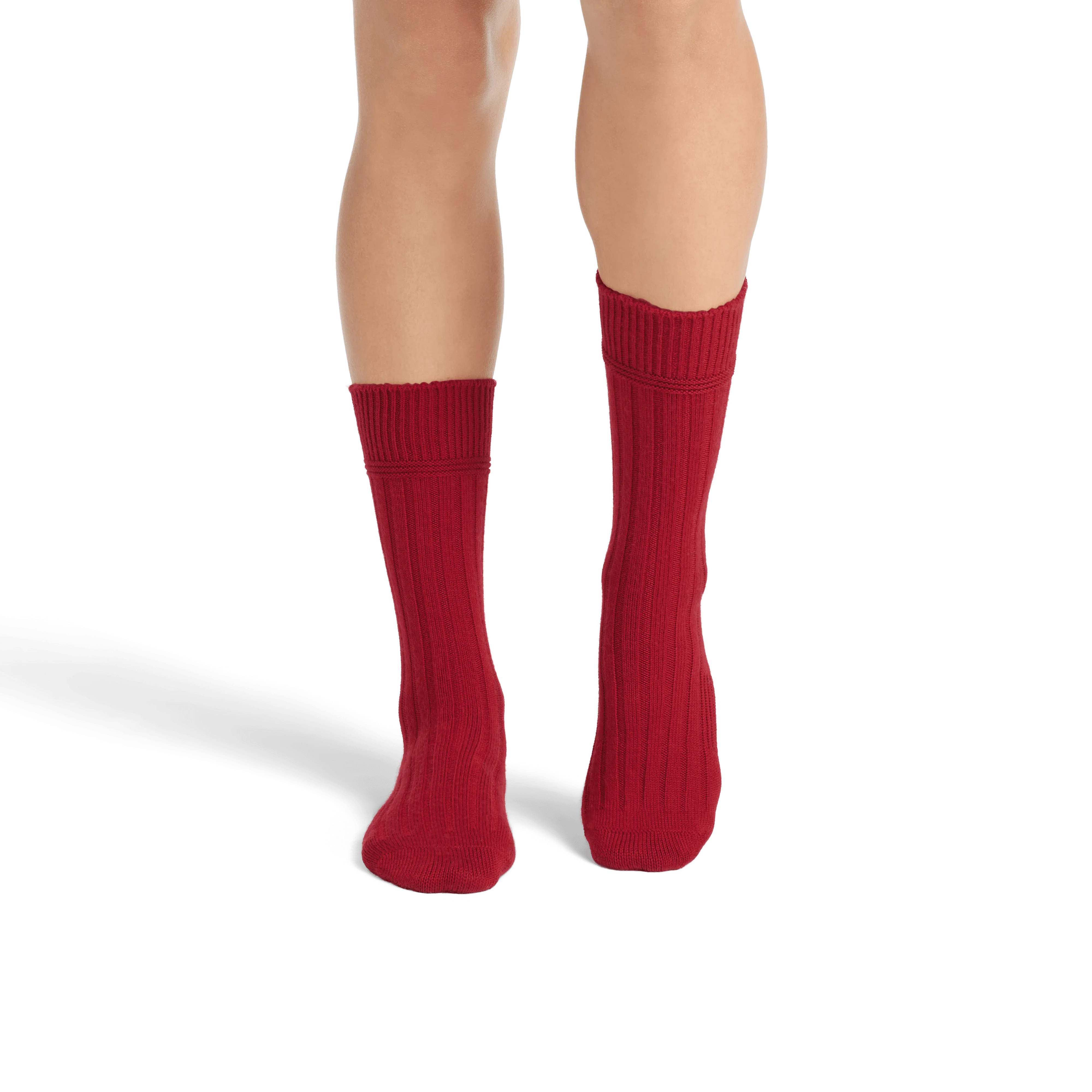 Women's Merino Cashmere Blend Rib Calf Socks