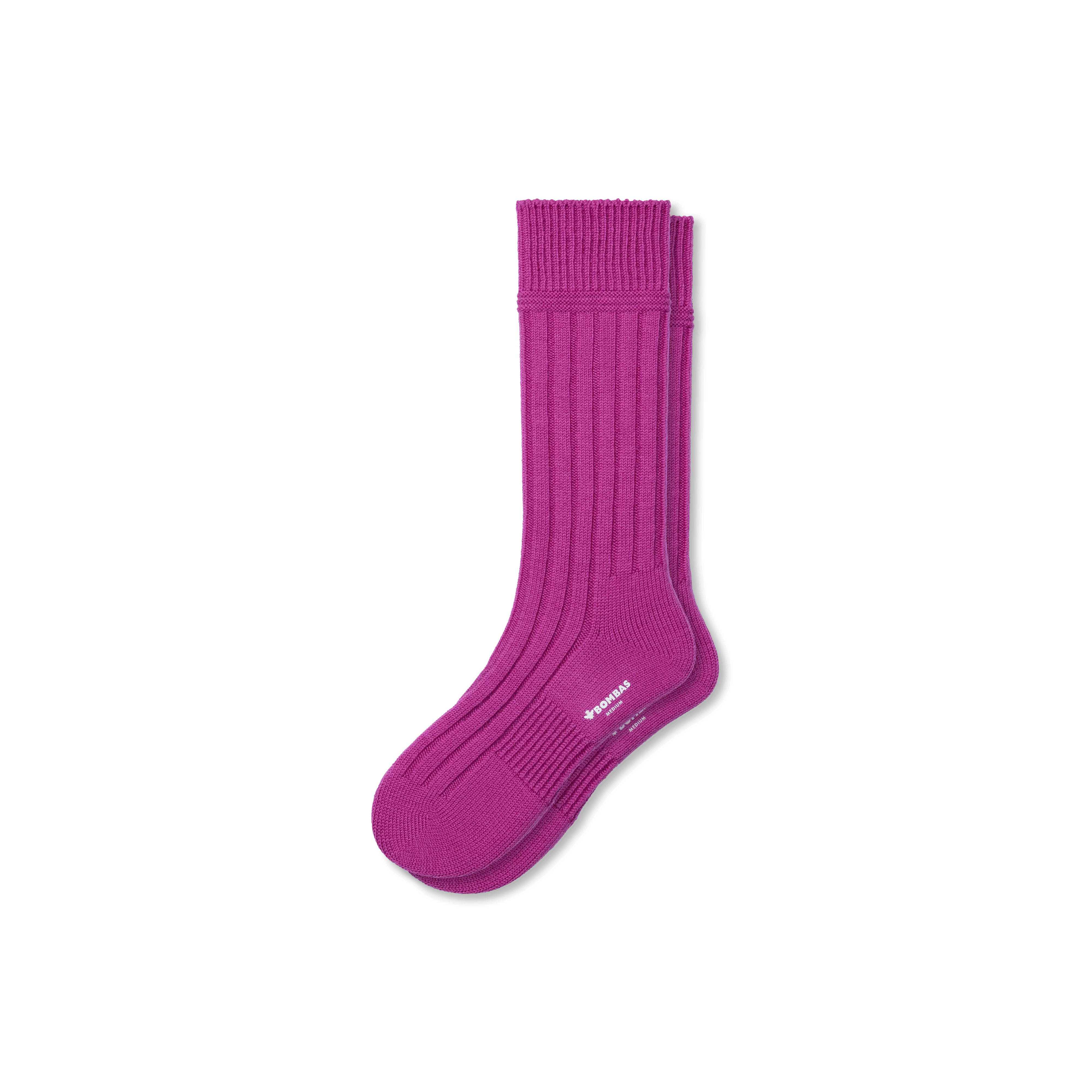 Women's Merino Cashmere Blend Rib Calf Socks