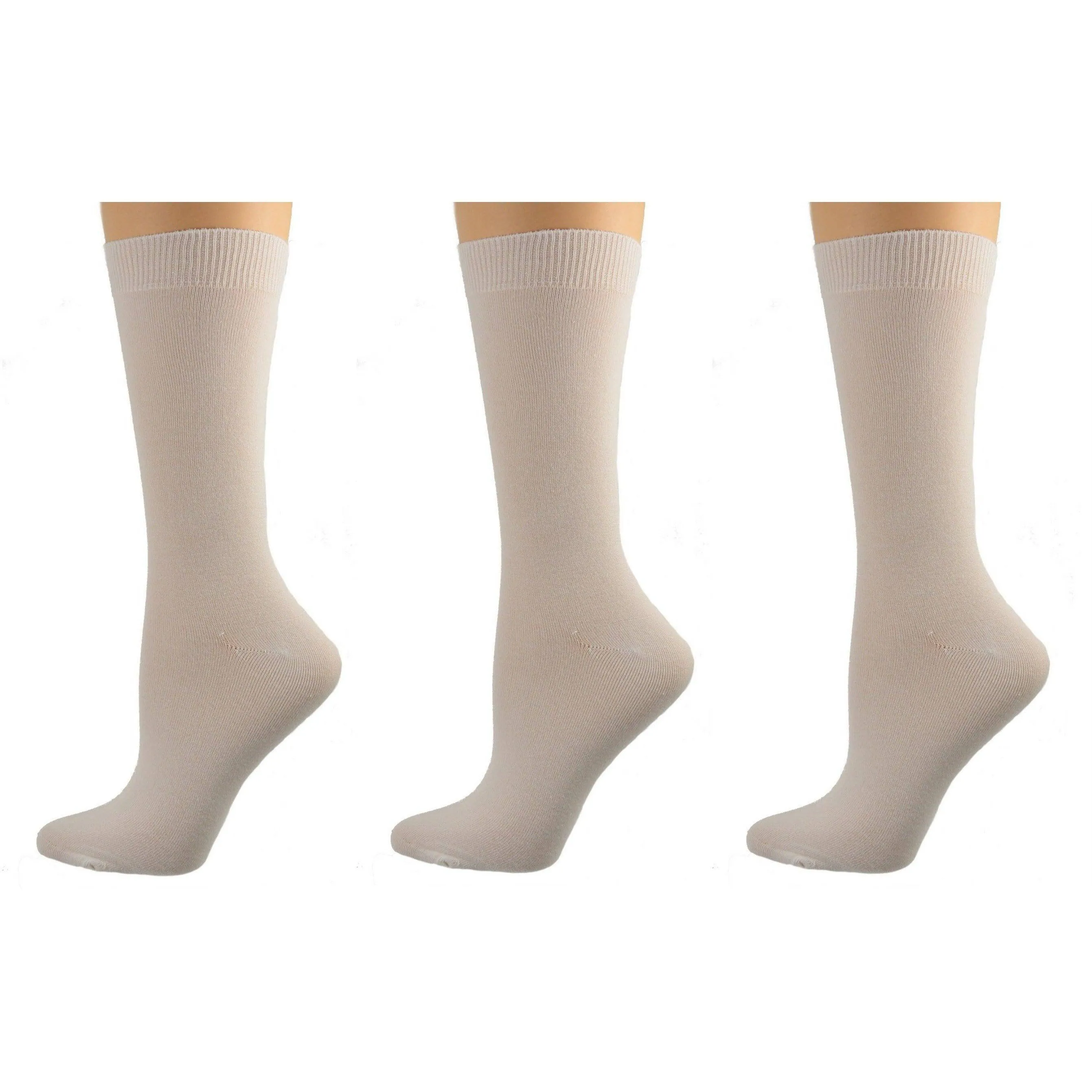 Women's Solid Color Bamboo Crew Socks - 3 Pair Packs