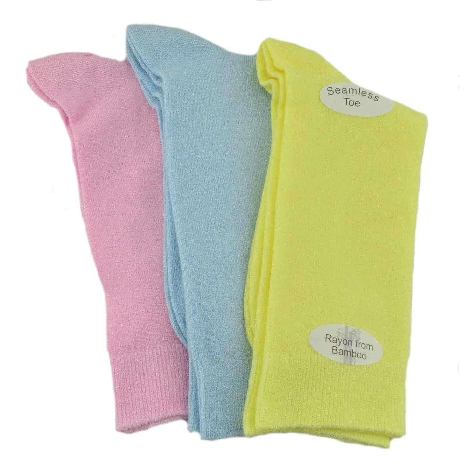 Women's Solid Color Bamboo Crew Socks - 3 Pair Packs